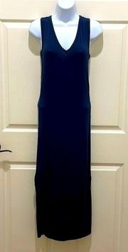 Joe Fresh Navy Blue V-Neck Sleeveless Maxi Dress