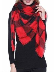 Buffalo Check Red Plaid Large Blanket Scarf