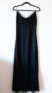 Vintage Gunne Sax Jessica McClintock Formal Dress Black Glitter Y2k Slip Dress