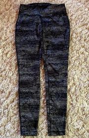 Danskin Now Black & Grey Heathered Activewear Leggings Small