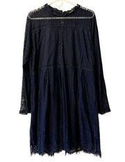 SUZANNE BETRO Navy Blue Lace Bodice Pleated Dress Women's Size XL - NWT $100