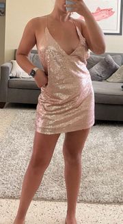 Pink Open Back Mini Dress