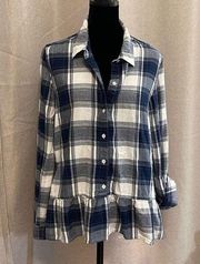 Women’s. Westport 1962 Flannel Top. Size Medium. Blue Plaid