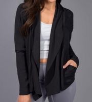 Yogalicious Black Luon Yoga Open Cardigan Sweater