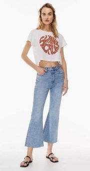 NWT Aritzia Denim Forum Twiggy High Rise Flare Jeans in Picture This Blue | 32