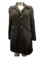 MICHAEL KORS 100% Wool Black Knee Length Peacoat Size L