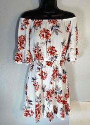 New Look white floral off shoulder dress