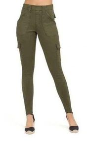 SPANX Stretch Twill Ankle Cargo Pant Dark Olive Size Small