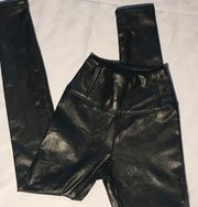 Black - super soft - faux leather- leggings- size XXS - Sexy Shiny women’s pants