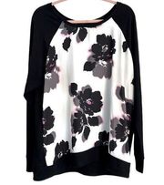 Lane Bryant Semi Sheer Floral Sweatshirt 14/16 Plus Size