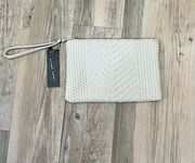 NWT  ivory braided clutch purse.