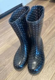 Polka Dot Rain boots Size 6 