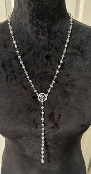 Cato Silvertone Lariat Necklace