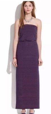 Madewell Striped Weekend Strapless Maxi Dress NWT