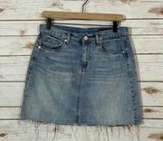 Blank NYC Way Back When Cut Off Denim Skirt - Blue - 28