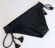 Swim Bikini Bottoms Small Women’s Black Tassel Raisins