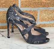 L.K. Bennett Mabel Snakeskin Suede Pumps 42/11