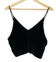 Brandy Melville  Velvet Cropped Tank Top Size Small  Black