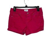 Celebrity Pink Women's Shorts Mid-Rise Cuffed Hems Stretch Denim Pink Sz. 5/27