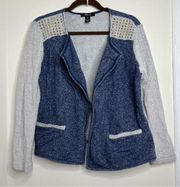 Style & Co Open front Casual Blazer Jacket Women’s Petite XL Gold Stud Details