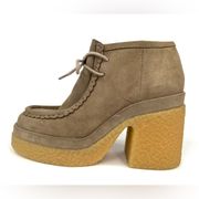 Chloé Jamie Chloe Suede Lace Up Platform Scalloped Ankle Booties Size EU 40