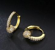 Savvy Chic Bohemian Cubic Zirconia Huggie Hoop Earrings