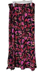 Vintage Uniform John Paul Richard Flower Print Maxi Skirt Size Large