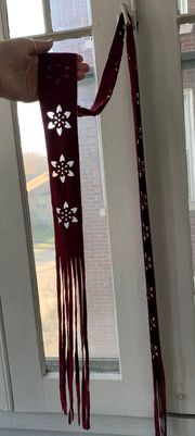 Maroon Suede Scarf