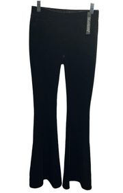 Blank NYC Velvet Pants Black Size 26 Wide Leg Flare Pull On Low Rise Stretch