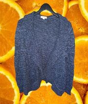 Studio Works Blue and Black Marled Open Front Sweater‎ Size Large