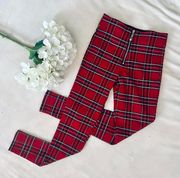 Red Tartan Skinny Pants