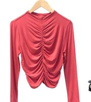 Versona Women’s Shirt Sz M Ruched Long Sleeve Blouse