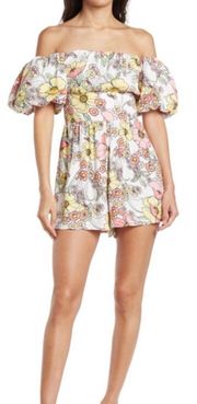 AFRM Bri Floral Off The Shoulder Romper