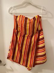 These Three Boutique Warm Striped Strapless Romper