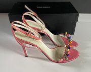 Dolce Gabbana Vernice Patent Leather Strappy Beaded Heels Sz 10 (40)