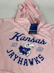 Kansas University Jayhawks KU Pink Medium M Champion Hoodie NEW Blue White