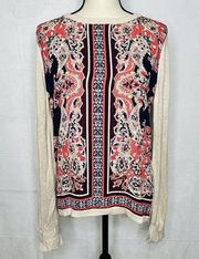 Stitch Fix MARKET & SPRUCE Lightweight Knit Top Envelope Back Paisley Size M