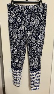 Navy printed pants