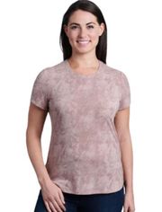 KUHL Konstance Short Sleeve Shirt in Rose Ash Print UPF 50+ Women's Large