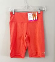 NWT Juicy Couture Cotton Bike Shorts Women's S Compression Fit Coral Orange