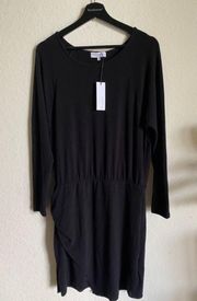 Michael Stars Haley Asymmetrical Hem Ruched Knit Dress Size M