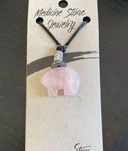 Rose quartz little bear pendant.