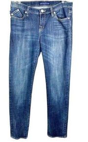 Rock Republic Size 12 Jeans Slim Straight Blue Denim Embossed Pockets 275