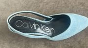 Calvin Klein Coreta Pump sling back. 3 in heel. Color- light denim Size- 5