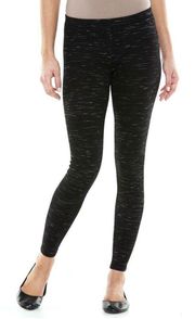 black marled leggings stretch mid rise