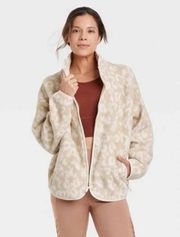 NWT All In Motion Sherpa Jacket Beige Leopard Size Small S NEW