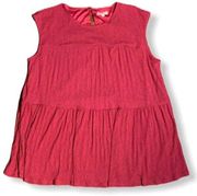 pleated pink flowy tank top