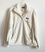 Patagonia Size L Cream Snap T Re Tool Pullover Fleece Sweater