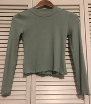 Green Cropped Turtleneck