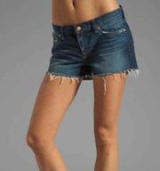 J Brand Cut Off Denim Shortie 2” Shorts Dark Wash Ringer Size 26